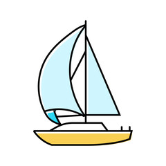 spinnaker sail sailing sport color icon vector illustration