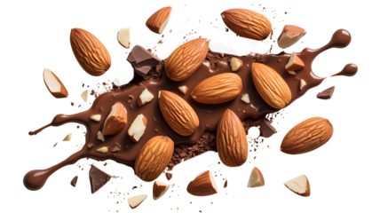 Decadent chocolate splash embraces whole and broken almonds creating a rich, tempting treat.