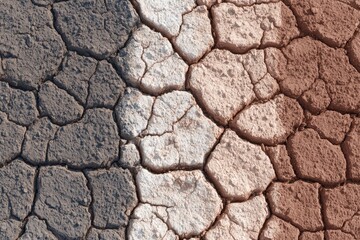 Cracked earth, varying shades of brown and beige