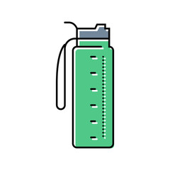 hydration water bottle diarrhea color icon vector illustration