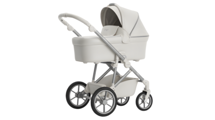 Elegant cream baby stroller offers sophisticated comfort and style for modern parents navigating city streets with ease.