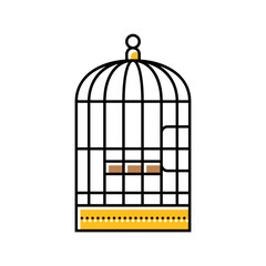 birdcage pet home color icon vector illustration
