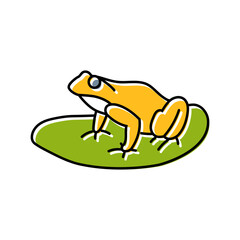 frog lily pad pet home color icon vector illustration
