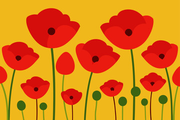 Obraz premium background with poppies
