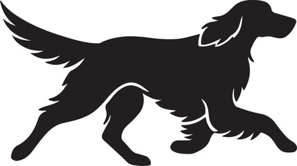 Obraz premium Silhouette of Irish Setter dog running vector graphic design