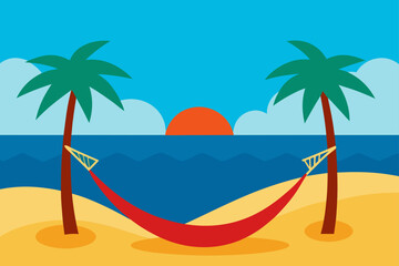 Obraz premium tropical beach with palm trees