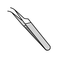 orthodontic tweezers orthodontist color icon vector illustration