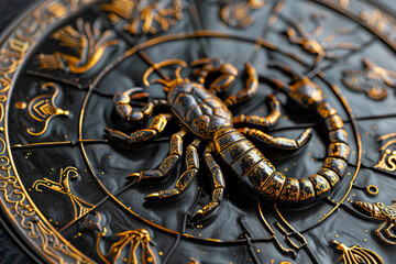 Abstract composition with concept of Scorpio zodiac sign symbol