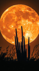 Cacti Under the Blood Moon