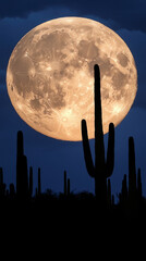 Desert Moon and Cacti