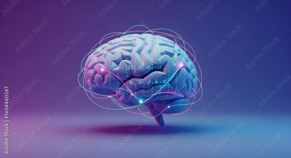 Aufkleber visualize the intricate network of human thought and artificial intelligence with this stunning, mod