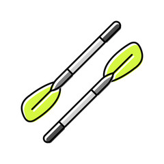 kayak paddle water trip tourism color icon vector illustration