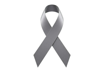 単色の灰色のリボンアイコン 認識や支援のシンボル 透明な背景に分離