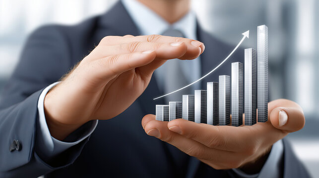 Business growth financial success investment strategy professional development market analysis upward trend data visualization corporate finance