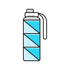 collapsible water bottle color icon vector illustration