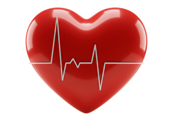 Red Heart With Ekg Line Representing Healthy Medical Concept On Black Background