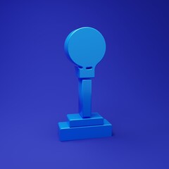 Blue Gear shifter icon isolated on blue background. Manual transmission icon. Minimalism concept. 3D render illustration