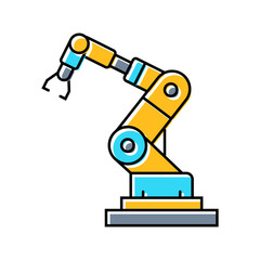 robotic arm ai integration color icon vector illustration