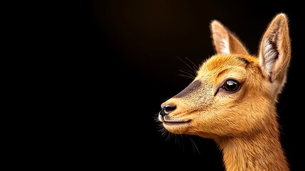Obraz premium Close up portrait of a young roe deer fawn head