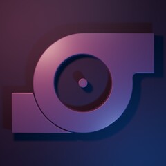 Purple Automotive turbocharger icon isolated on purple-blue background. Vehicle performance turbo....