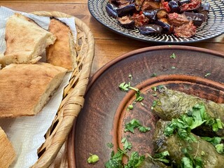 Meat in grape leaves