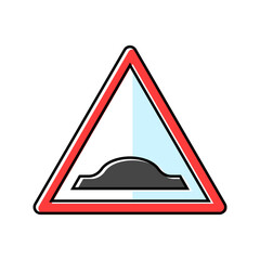 speed bumps car driving obstacles color icon vector illustration