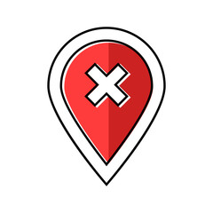 Obraz premium gps malfunction signal loss car color icon vector illustration