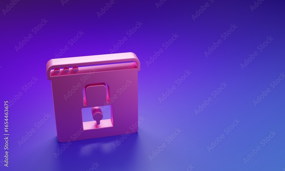 Aufkleber pink secure your site with https, ssl icon isolated on purple-blue background. internet communicatio