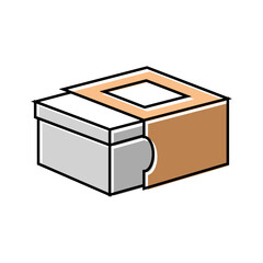 pop up box cardboard packaging color icon vector illustration