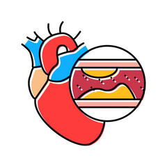 atherosclerosis cardiology disease color icon vector illustration