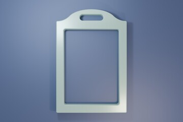 Grey Cutting board icon isolated on purple-blue background. Chopping Board symbol. Minimalism concept. 3D render illustration