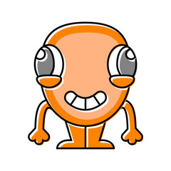 monster big eyes cute color icon vector illustration