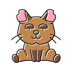 fluffy monster cute color icon vector illustration