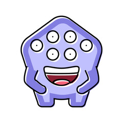 multiple eyes cute monster color icon vector illustration