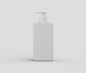 White pump bottle, perfect for dispensing hand wash, lotion or liquid soap. 3d illustration