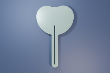 Grey Lollipop icon isolated on purple-blue background. Food, delicious symbol. Minimalism concept. 3D render illustration