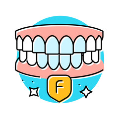using fluoride treatments color icon vector illustration