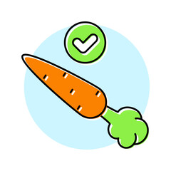 eating crunchy fruits vegetables color icon vector illustration