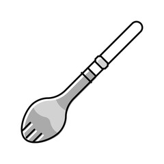 spork titanium ultralight color icon vector illustration