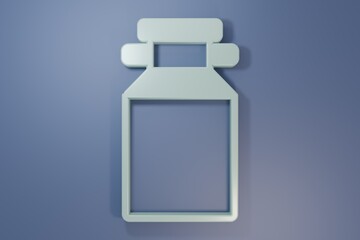Grey Can container for milk icon isolated on purple-blue background. Minimalism concept. 3D render illustration