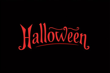 Halloween text in red letters on black background with spooky font design, perfect for holiday and horror themes.