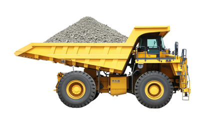 Obraz premium Yellow Dump Truck Isolated on White Background