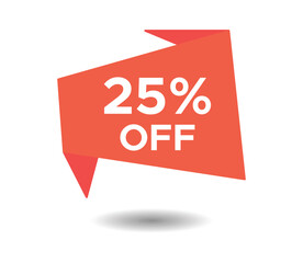 25 percent off. Sale and discount price tag vector sign. Twenty percent discount