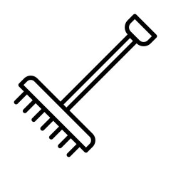Rake Icon Vector Illustration Line Version