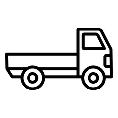Pickup Truck Icon Vector Illustration Line Version