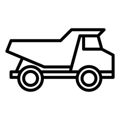 Dump Truck Icon Vector Illustration Line Version