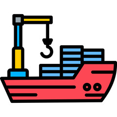 Container Shipping lineal color icon