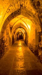 Fototapeta premium Ancient stone arched tunnel