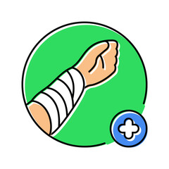 covering wound clean cloth color icon vector illustration