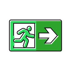 emergency exit information color icon vector illustration